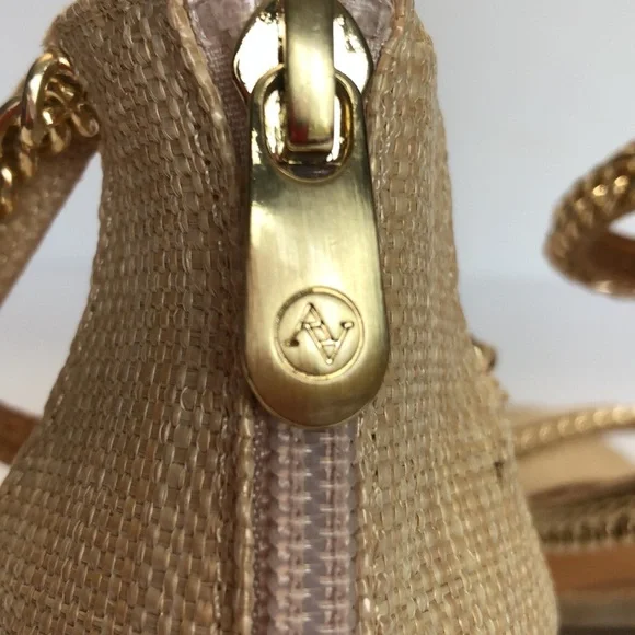 Adrienne Vittadini Sand & Gold Open Toe Back Zip Strappy Heeled Sandals size 9.5 - Picture 7 of 13
